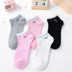 Kit 6/12 Pares Meias Femininas soquete cano curto Confortáveis Antiderrapantes Estampas Variadas 35-40