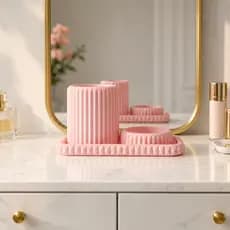 Conjunto Organizador Canelado Premium Luxo para Maquiagem, Skin Care e Escritório - Design Exclusivo