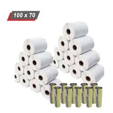 Kit 20 Rolos Etiquetas Couchê 100x70mm - Zebra Elgin Argox
