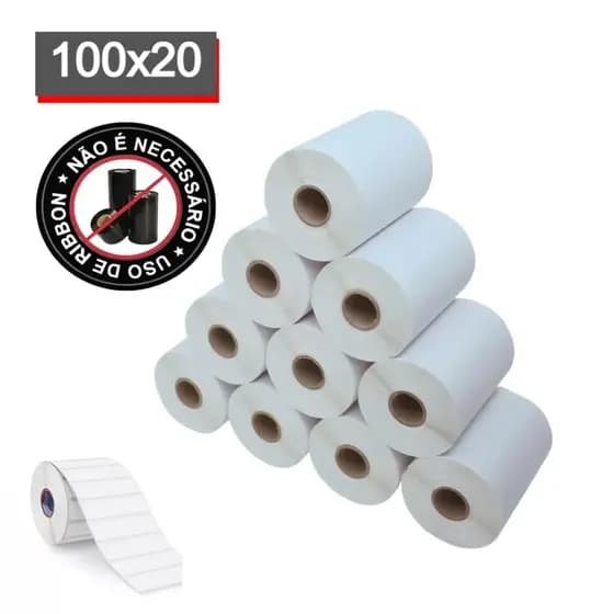 Kit 3 Rolos Etiquetas Térmicas 100x20mm