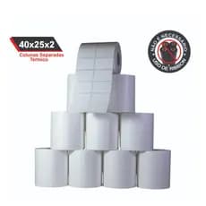 Kit 5 Rolos Etiquetas Térmicas 40x25mm 2 Colunas - Zebra Elgin Argox