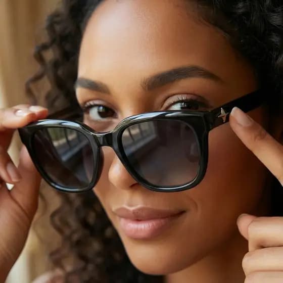 Óculos de Sol Quadrado | Lente Degradê com Proteção UV400 | Aro Completo | Simples e Elegante, MD-57