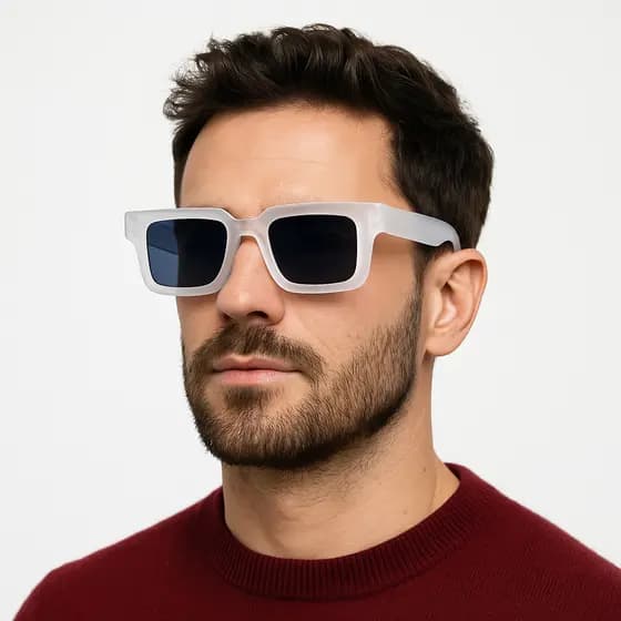 Óculos de Sol Retangular Unissex | Armação Fosca Leve | Proteção UV400 | Armação Completa – MD-34