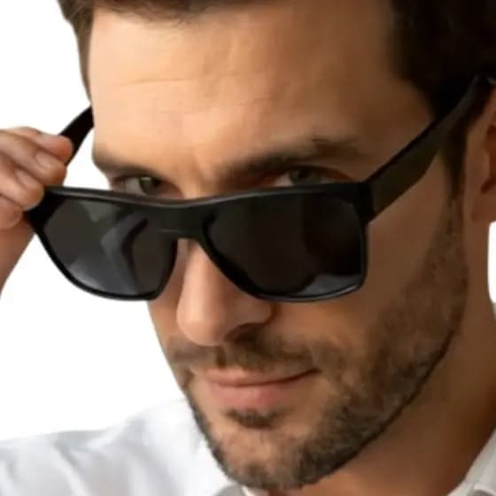 Óculos de Sol Retangular Quadrado | Proteção UV400 | Aro Completo | Estilo Casual Unissex – MD-56