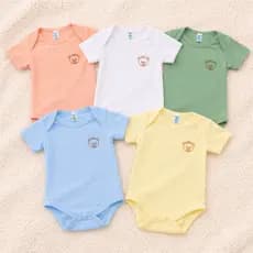 Body Bebê Manga Curta Estampado Kit 5 Menino Menina Confortável Várias Cores