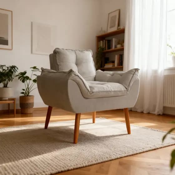 Poltrona Para Sala Cadeira Decorativa Opala Quarto Recepção Escritório Confortável E Reforçada
