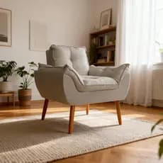 Poltrona Para Sala Cadeira Decorativa Opala Quarto Recepção Escritório Confortável E Reforçada