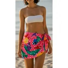 Saída de Praia Saia Pareo Canga - estampa oncinha moda praia