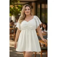 Vestido plus size Off-white