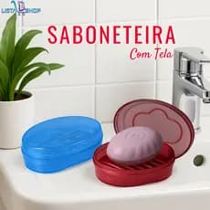 Saboneteira Plástica com Tela para Banho | Cores Sortidas