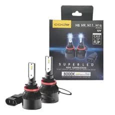 Kit Super Led Encaixe H8 H9 H11 H16 8000k 12v Par