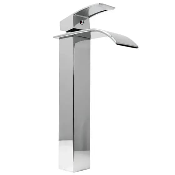 Torneira Banheiro Lavabo Misturador Bica Alta Cromada Monocomando Cascata Moderna