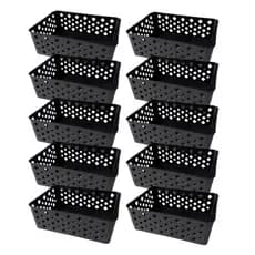 Kit 6/10 Organizadores Gaveta Cesto Empilhável Porta Maquiagem Banheiro Cozinha Multiuso Modular