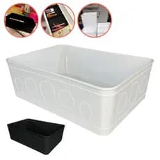 Kit Cesto Organizador Gaveta Empilhavel Banheiro Maquiagem Cozinha Multiuso Modular Geladeira