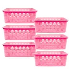 6/10 Cestos Organizador Empilhável Maquiagem Gaveta Cozinha Multiuso Geladeira Guarda Roupa Íntima