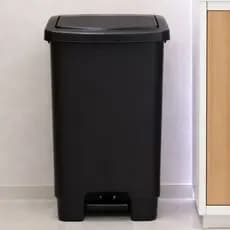 Lixeira 12L/15L/25L Pedal Preto Cesto Lixo Profissional Hospitalar Comércio Escritório Antiodor