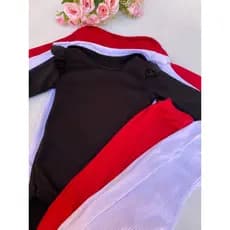 Kit Conjunto Body Calça Mijão de Bebe Canelado Macio Premium Rn ao G Enxoval Saida Maternidade Menino  e Menina  Unissex