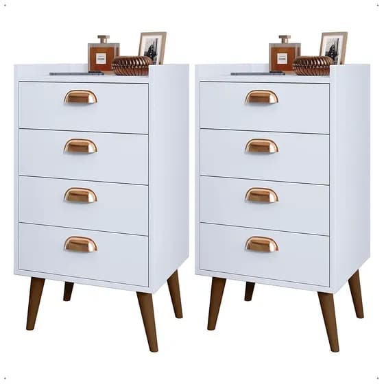 2 unidades ou Unitário mesa de cabeceira Monet 4 Gavetas para casa quarto escritório multi cores