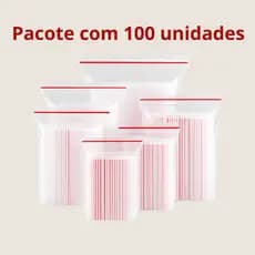 Saco Zip (Abre e Fecha) Transparente com 100 unidades – Tamanhos Nº 0 ao 8