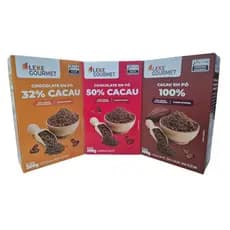 Chocolate em Pó 32% 50% ou 100% Cacau 200g Leke Gourmet Bolo Brownie Cobertura Recheio Brigadeiro Doces