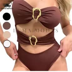 Body Maiô Feminino Collant Com Fivela Tomara Que Caia Moda Verão Suplex Moda Fashion Casual Elegante