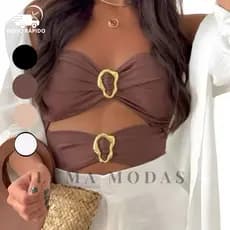 Body Maiô Feminino Collant Com Fivela Tomara Que Caia Moda Verão Suplex