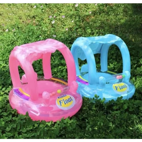 Bóia Bote Bebê Cobertura Fralda Infantil Rosa Ou Azul Boia Piscina Bebe