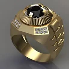 Anel europeu americano de Hip Hop, imitação de diamante preto, ouro 18k, novo estilo, joias