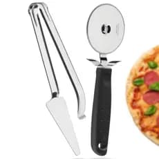 Kit Cortador e Pegador Servir Pizza Tramontina Utility em Aço Inox Profissional