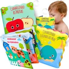 Kit 3 Livros Infantis Banho Brinquedo Educativo Bebê