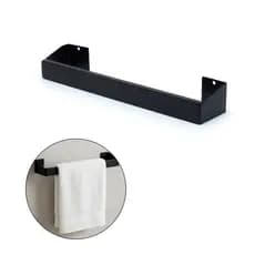 Porta Toalha Preto Aço Inox Para Banheiro Premium Acessorio Elegante Casa Decoração Facil de Instalar Toalheiro