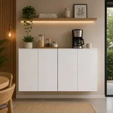 Conjunto Kit 2 Armário Suspenso Multiuso Organizador Aéreo Branco