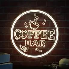 placa de acrílico com Led neon personalizado - Coffe Bar