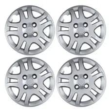 Kit 4 Calota Fiesta Aro 14 Ford Hatch Sedan 2011 2012 2013 Prata Com Emblemas