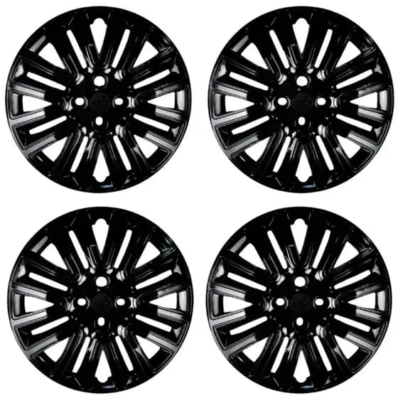 Jogo 4 Calota Nissan Kicks, Honda City, Fit, New Fit, Civic, WR-V HR-V Aro 16 Cubo Padrão Preto Brilhante