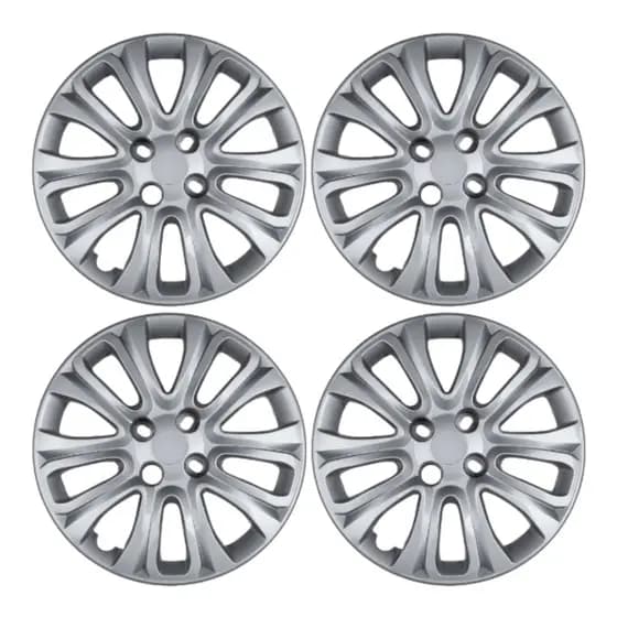 Jogo 4 Calota Fiat Punto Aro 15 2014 2015 2016 Cubo Padrão Antiperda Prata