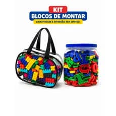 Kit Educativo Infantil Alfabeto + Blocos de Montar | Aprender Brincando com Criatividade