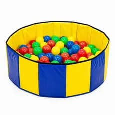 Piscina de Bolinhas Infantil Redonda + 100 Bolinhas Coloridas Resistente e Fácil de Limpar