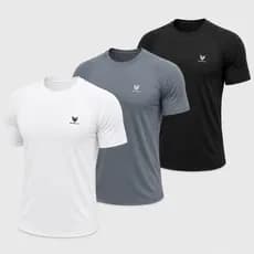 Kit 3 Camisetas Fitness Masculina Poliamida Dry Fit Academia Treino