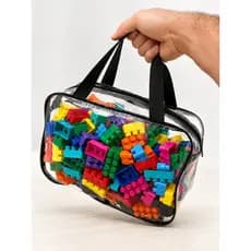 Bolsa com Multiblocos Coloridos Infantil | Blocos de Montar Educativos Criativos e Multifuncionais