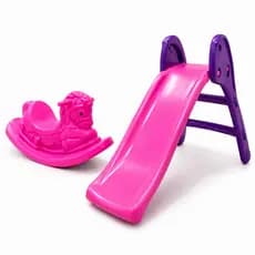 Kit Playground Infantil Escorregador Baby e Gangorra Cavalinho Reforçada