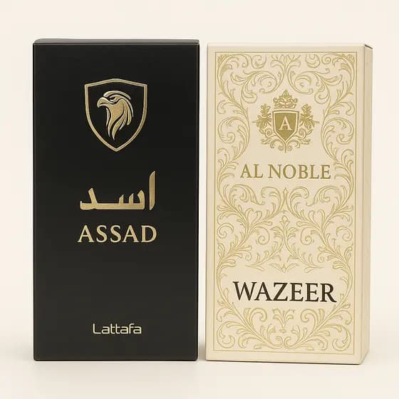 2 Perfumes Árabes – Lattafa Assad & Al Noble Wazeer (MASCULINO)