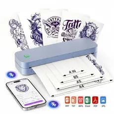 Impressora Térmica Profissional 210mm Usb E Bluetooth 203DPI compatível com vários sistemas para Tatuagem e Documentos