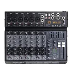 Mesa de mistura de áudio D8 Mesa de som com 8 canais PC Entrada de computador 48v Número de energia Equipamento de áudio