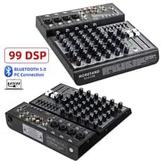 Mesa de Som Mixer Profissional  Interface de Áudio Placa de Som 6 Canais Placa De Som Mixer Para Estúdio