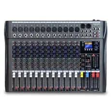 Mesa De Som 12/8/6 Canais Profissional Interface Mixer Console som com Bluetooth USB para Música Podcast +48V