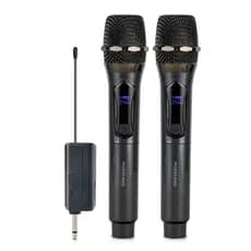 Kit 2 Microfones 2.4GHZ Sem Fio Profissional Tela LED, Anti-Interferência, Sinal Estável para Karaokê, Eventos e Uso Dom
