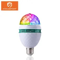 Electro Nest Lâmpada Giratória Colorida Led RGB Com Adaptador Tomada Lâmpada Globo Luz Led ND-01