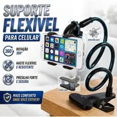 Suporte Para Celular Articulado Flexivel Universal De Mesa Cama Garra Pescoço Ganso Ajustável