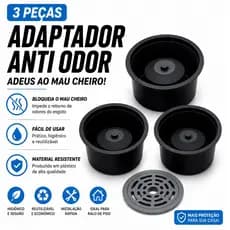 Adaptador para Ralo 10cm Anti Mau Cheiro Grelha Universal Anti Odor Evita Insetos Fácil Instalação
